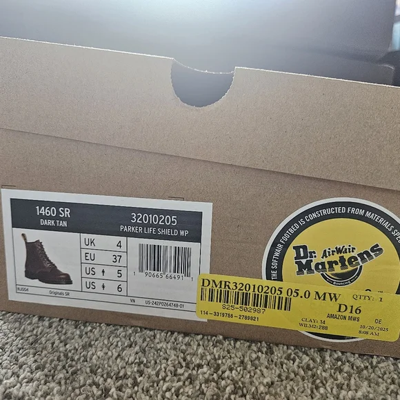 Dr. Martens Dark Tan Leather Boots - Picture 2 of 4